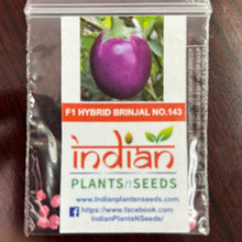 Load image into Gallery viewer, IPS083 - BRINJAL HYBRID MAHY RUBY- 20+ seeds