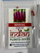 Load image into Gallery viewer, IPS038 - Purple Long Brinjal / F1 704 Vankay Seeds - 50+ seeds