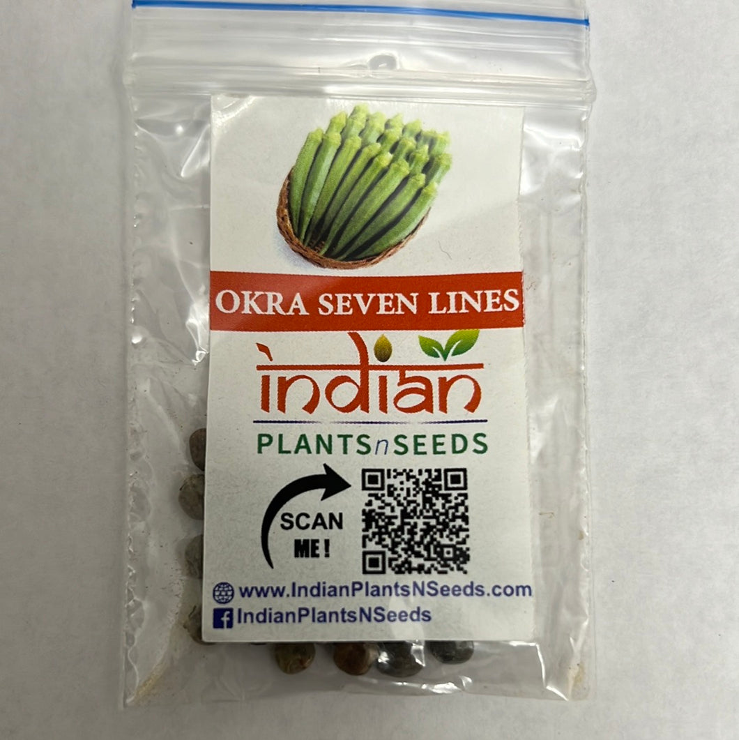IPS087- Okra Seven Lines -20 Plus Seeds